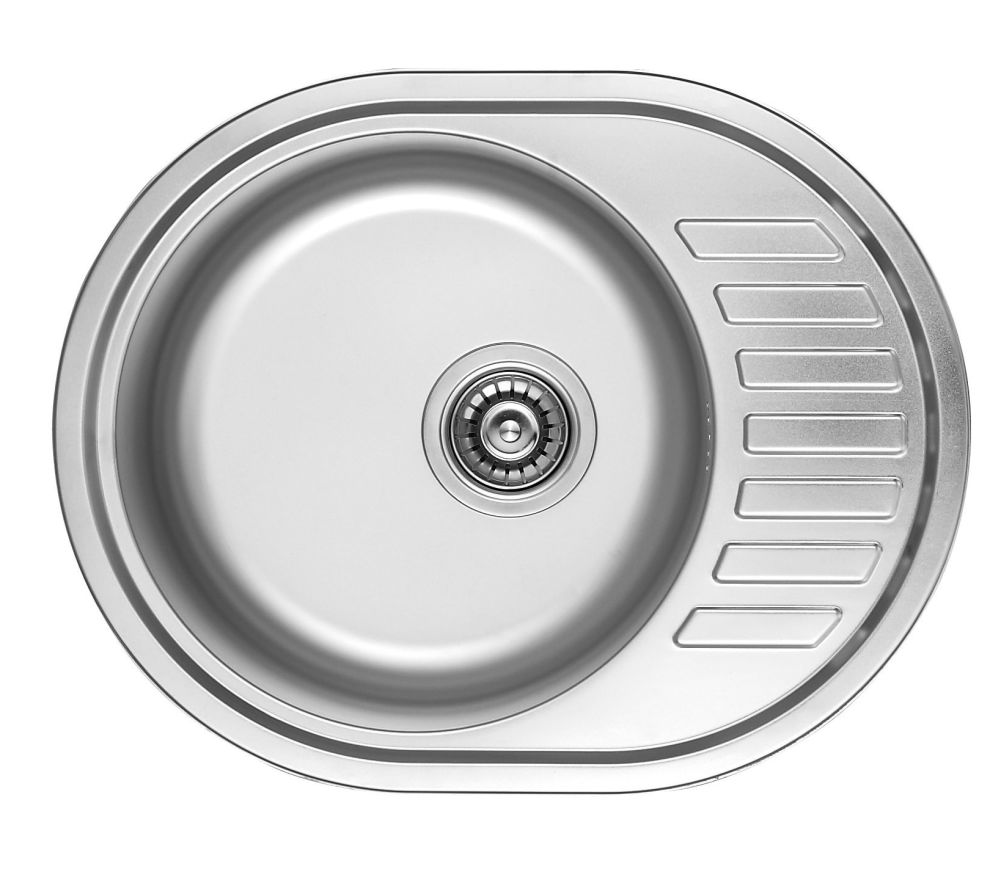 7112 Мойка CRISTAL круглая c полкой (мини кепка) 570х450х180 Decor 7112 Мойка CRISTAL круглая c полкой (мини кепка) 570х450х180 Decor
