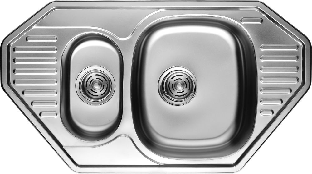 7804 Мойка CRISTAL угловая 2-ная врезная 849x472х180 SATIN 7804 Мойка CRISTAL угловая 2-ная врезная 849x472х180 SATIN