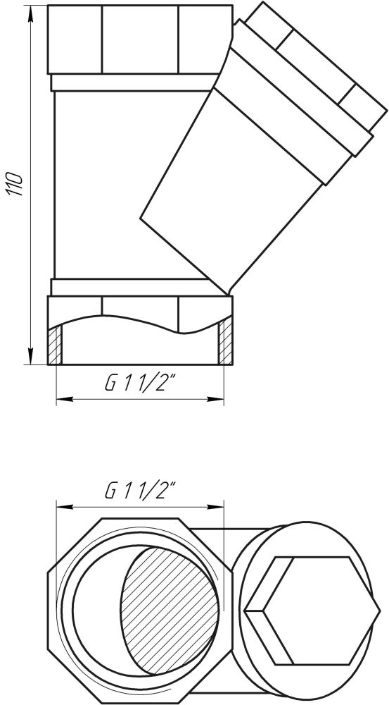 Фильтр грубой очистки SELBA SL 1512 угловой 1 1/2" с ушком Фильтр грубой очистки SELBA SL 1512 угловой 1 1/2" с ушком