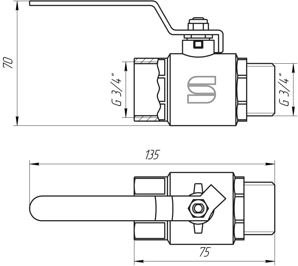 Кран шаровый 3/4" НВ КР SL1505 SELBA GERMANY Кран шаровый 3/4" НВ КР SL1505 SELBA GERMANY