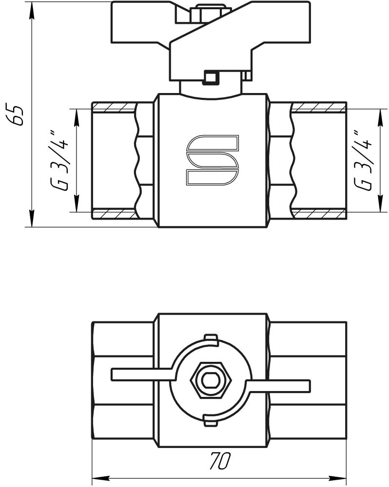 Кран шаровый 3/4" ВВ КБ SL1507 SELBA GERMANY Кран шаровый 3/4" ВВ КБ SL1507 SELBA GERMANY