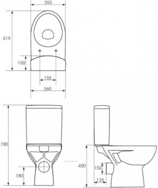 Компакт Cersanit PARVA 438 011 3/6 с крышкой дюропласт лифт Компакт Cersanit PARVA 438 011 3/6 с крышкой дюропласт лифт