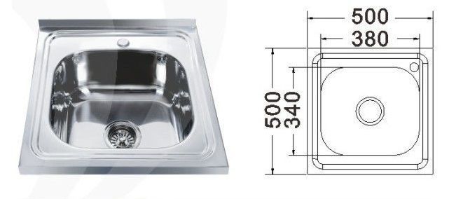MR 5050 Мойка прямоугольная накладная 500х500х180 Satin MR 5050 Мойка прямоугольная накладная 500х500х180 Satin