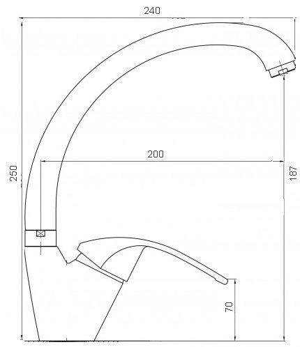 Смеситель кухонный Globus Lux SOLLY GLSO-0203S Смеситель кухонный Globus Lux SOLLY GLSO-0203S