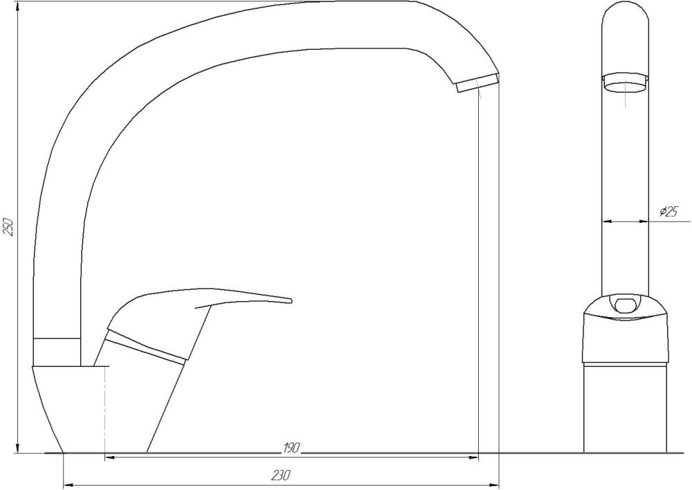 Смеситель кухонный Globus Lux Sena GLS-0103S Смеситель кухонный Globus Lux Sena GLS-0103S