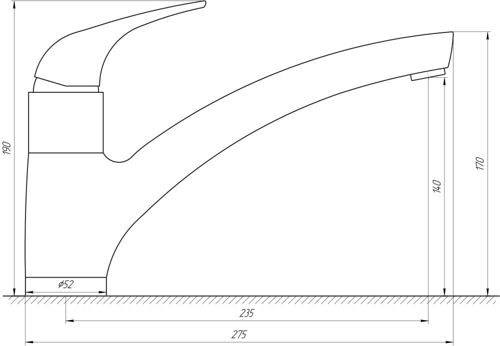 Смеситель кухонный TOPAZ TL-P-8838-H37 Смеситель кухонный TOPAZ TL-P-8838-H37