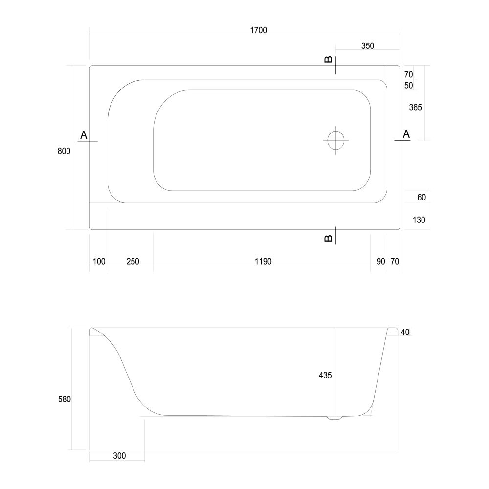 Ванна Cersanit SMART 170x80 левая Ванна Cersanit SMART 170x80 левая