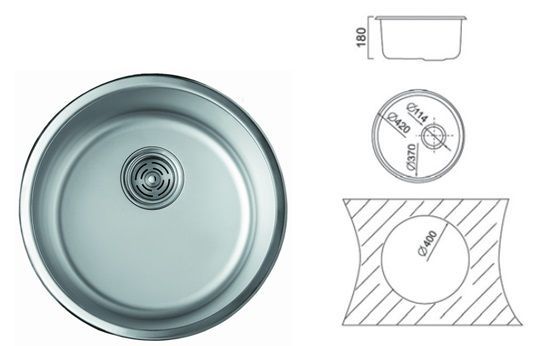 7101 Мойка CRISTAL круглая врезная 420x180 Polish 7101 Мойка CRISTAL круглая врезная 420x180 Polish