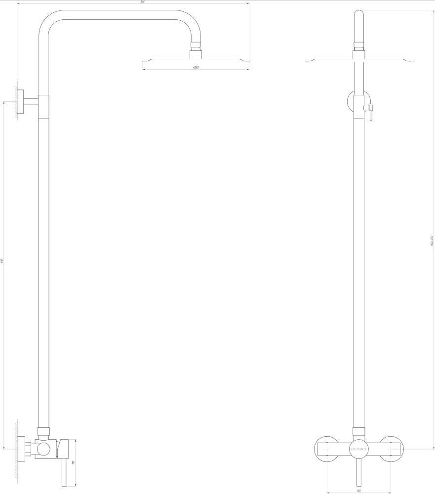 Душевая система GLOBUS LUX S-SH-105 Душевая система GLOBUS LUX S-SH-105