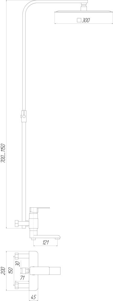 Душевая система Globus Lux GLM-0007 Душевая система Globus Lux GLM-0007