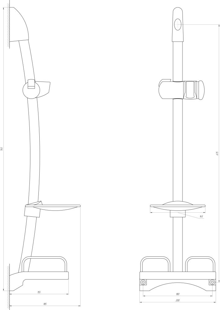 Душевая стойка Dishi L106-TP-C Душевая стойка Dishi L106-TP-C