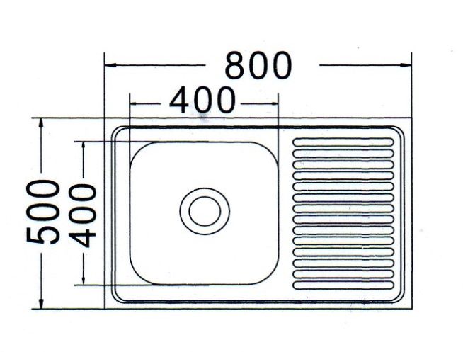 MR 8050 Мойка прямоугольная накладная 800х500х180 Polish Left MR 8050 Мойка прямоугольная накладная 800х500х180 Polish Left