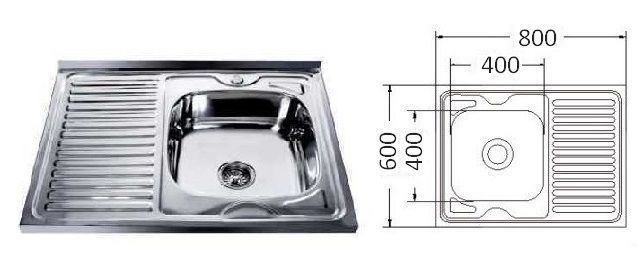 MR 8060 Мойка прямоугольная накладная 800х600х180 Satin Right MR 8060 Мойка прямоугольная накладная 800х600х180 Satin Right