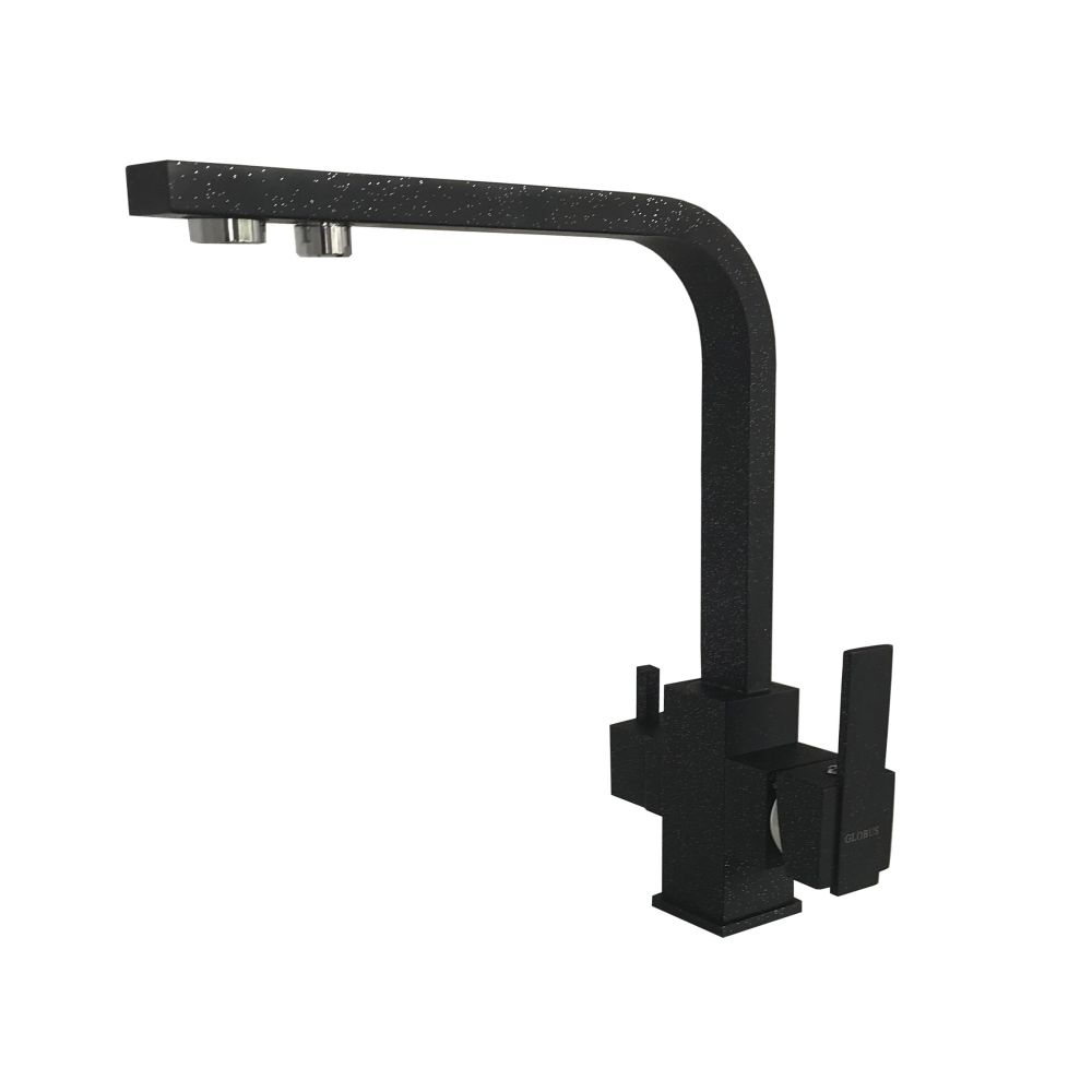 Смеситель кухонный Globus Lux LAZER GLLR-0111 ONIX Черный комбинированный под ОСМОС на гайке Смеситель кухонный Globus Lux LAZER GLLR-0111 ONIX Черный комбинированный под ОСМОС на гайке