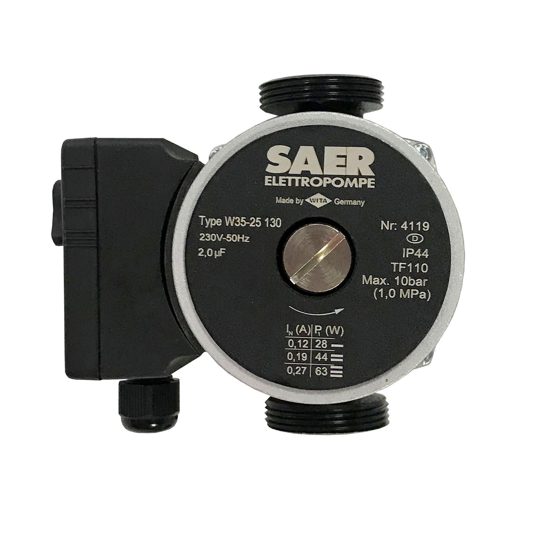 Насос циркуляційнний SAER W35-25 130мм + гайки Насос циркуляційнний SAER W35-25 130мм + гайки