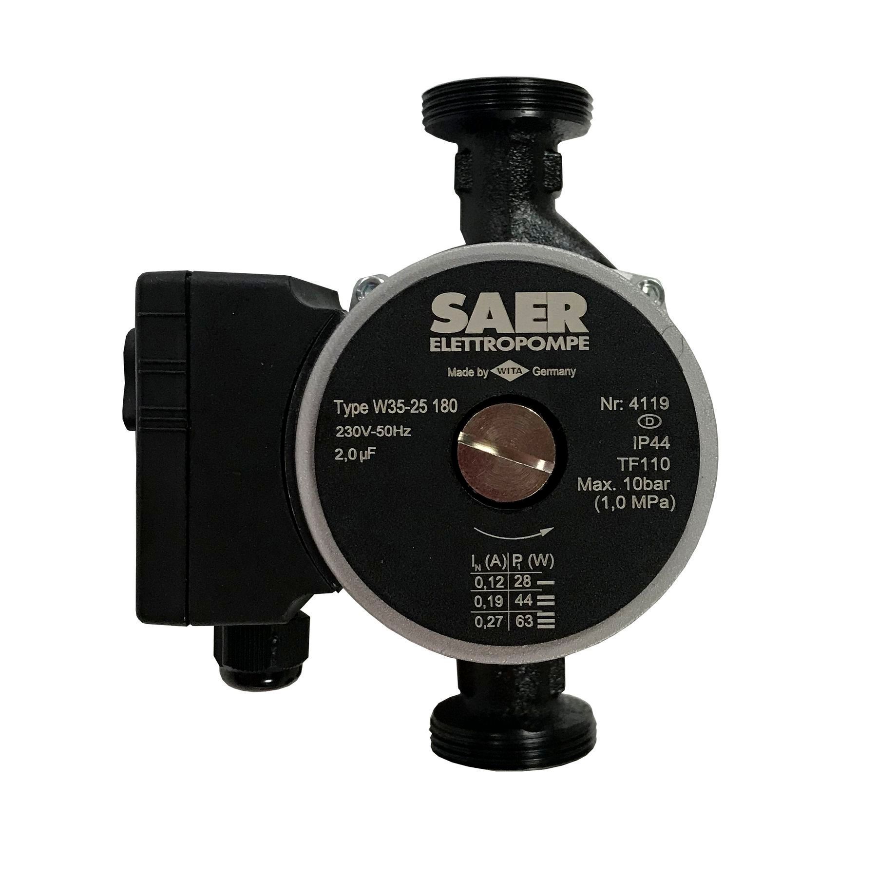 Насос циркуляційнний SAER W35-25 180мм + гайки Насос циркуляційнний SAER W35-25 180мм + гайки