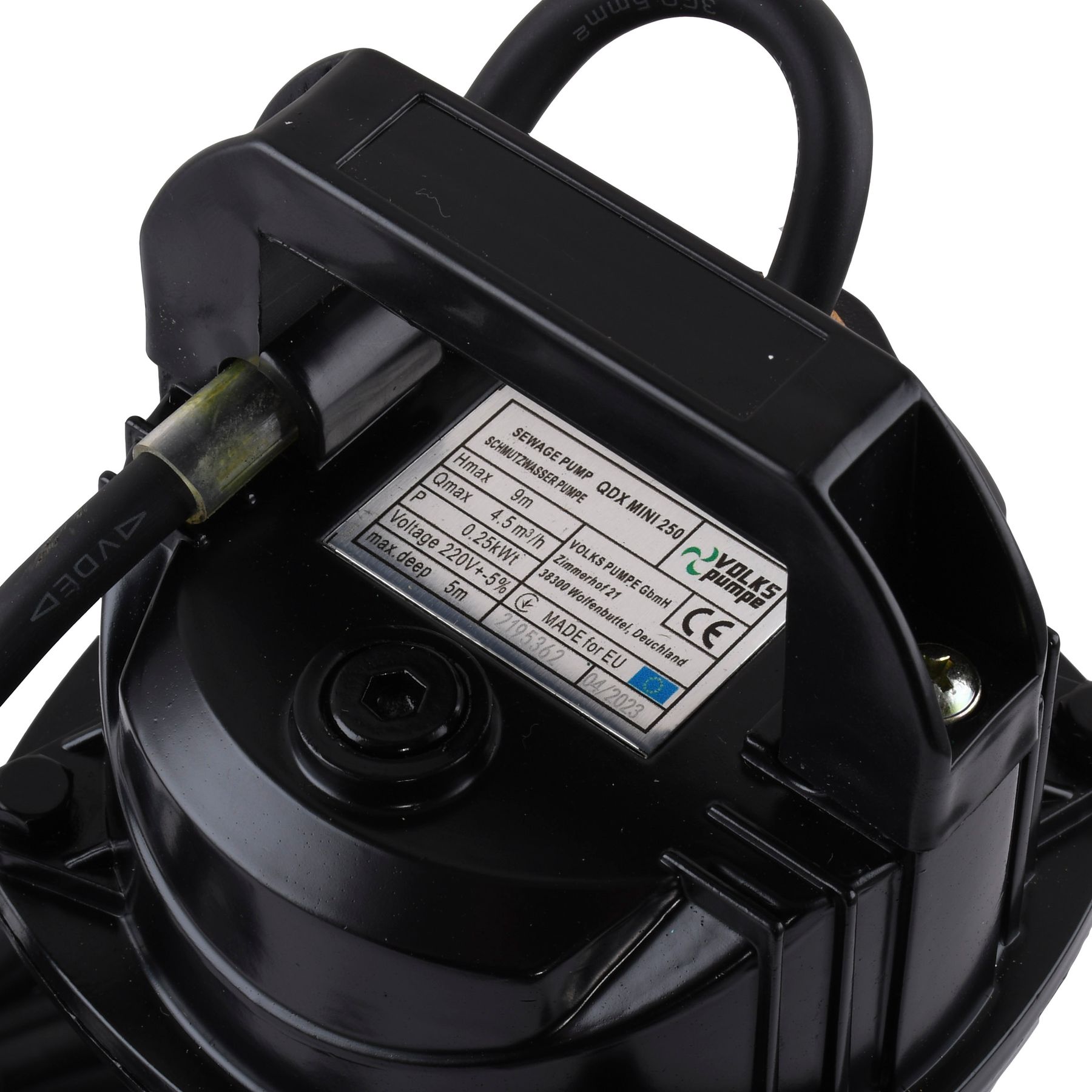 Насос дренажний VOLKS pumpe QDX mini 0,25кВт Насос дренажний VOLKS pumpe QDX mini 0,25кВт