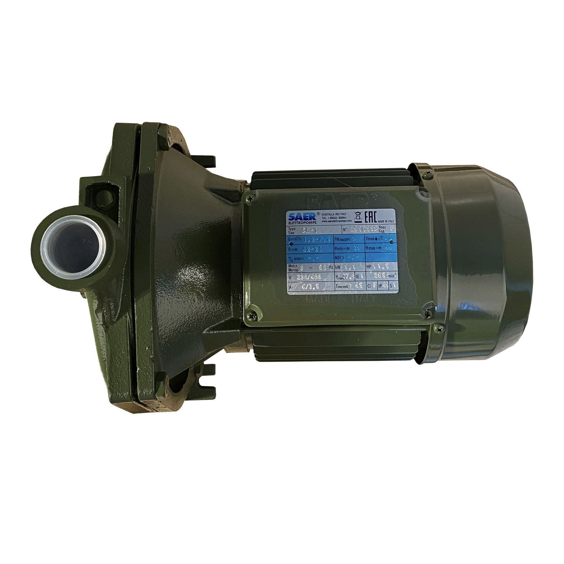 Насос вiдцентровий CM 1 PL 1,1 кВт SAER (7.2 м3/год, 44 м) трифазний Насос вiдцентровий CM 1 PL 1,1 кВт SAER (7.2 м3/год, 44 м) трифазний