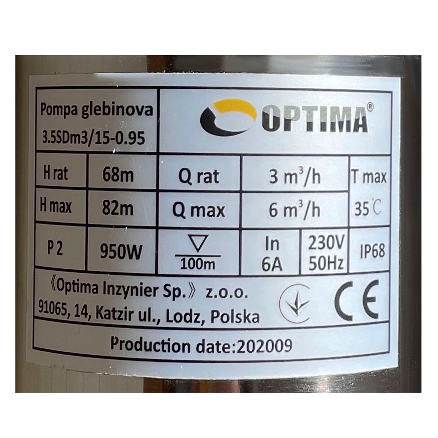 Насос свердловинний з підв, стійк, до піску OPTIMA 3,5SDm3/15 0,95 кВт 82м кабель 1,5м NEW Насос свердловинний з підв, стійк, до піску OPTIMA 3,5SDm3/15 0,95 кВт 82м кабель 1,5м NEW