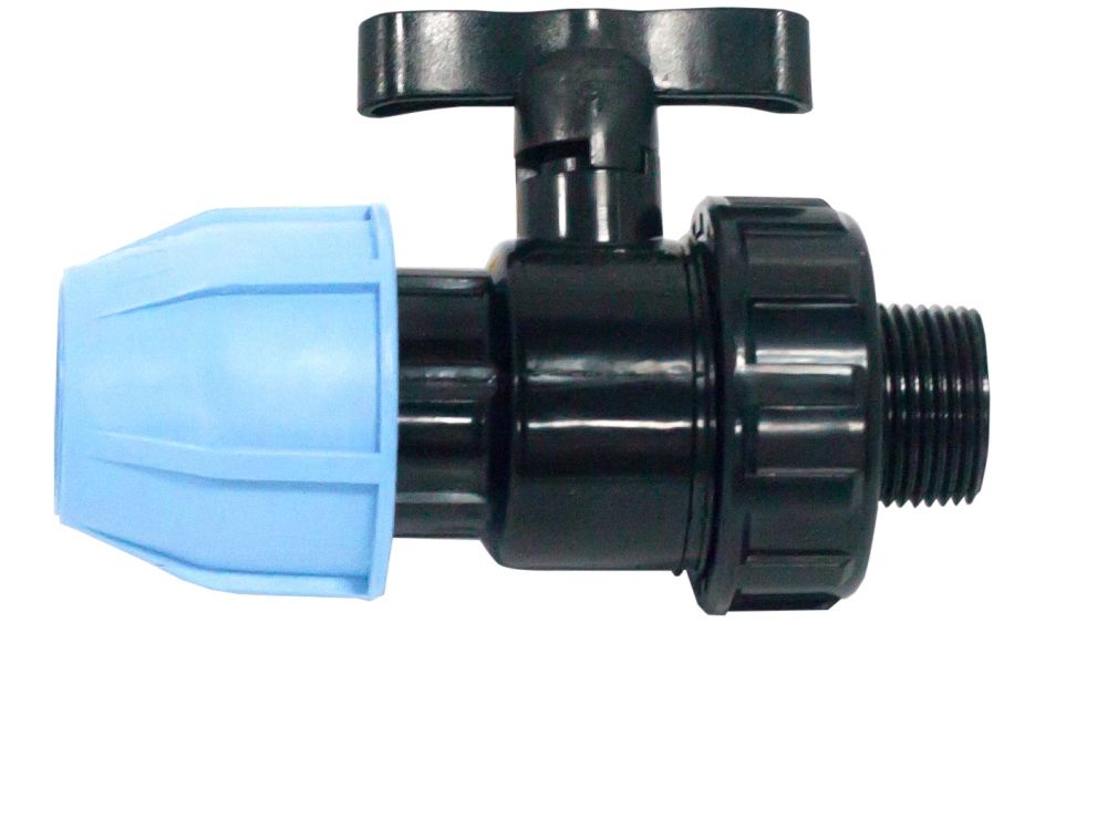 Кран шаровый полиэтиленовый VS Plast 6003 20мм на 1/2" наружная резьба зажимной Кран шаровый полиэтиленовый VS Plast 6003 20мм на 1/2" наружная резьба зажимной