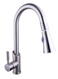 Смеситель кухонный Globus Lux LAZER GLLR-1031 StSTEEL НЕРЖАВЕЙКА с вытяжной лейкой