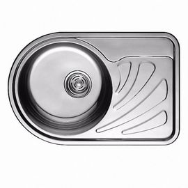 7111 Мойка CRISTAL круглая с полкой, врезная 668x442х180 SATIN Left