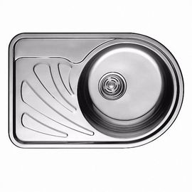7111 Мойка CRISTAL круглая с полкой, врезная 668x442х180 SATIN Right