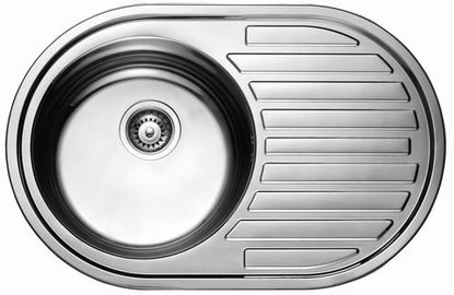 7108 Мойка CRISTAL круглая с полкой врезная 770x500х180 Decor