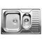 7301 Мойка CRISTAL прямоугольная двойная с полкой, врезная 780x500x180 Decor